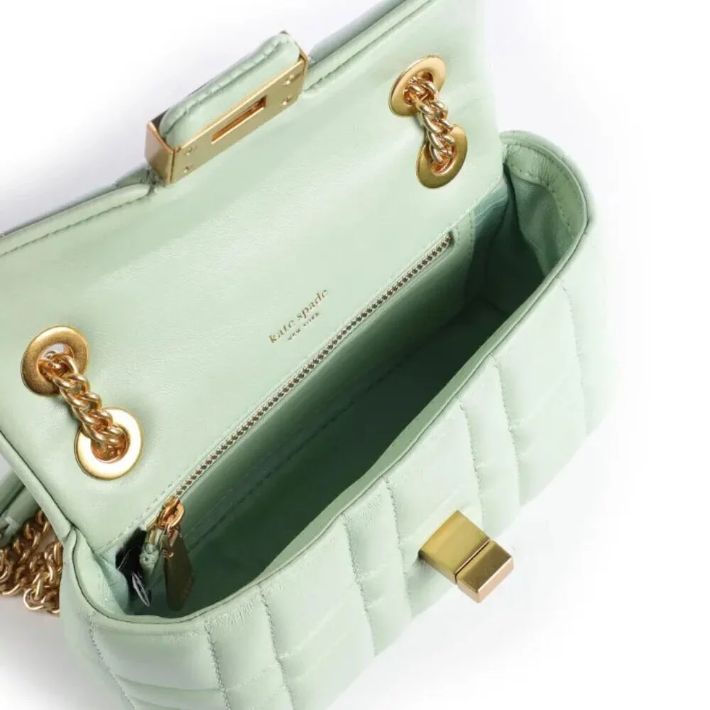 Kate Spade Evelyn Small Quilted Leather Chain Shoulder Bag Pistachio